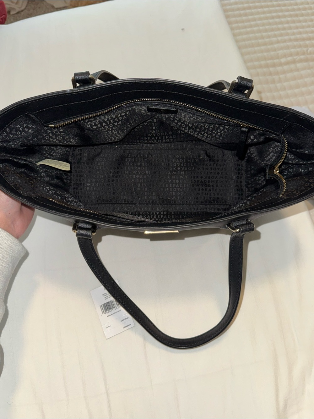 Kate Spade Black Saffiano Leather Tote With Dust Bag - Picture 5 of 10